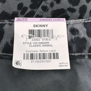 Style & Co SZ 22W Curvy Skinny Jeans Leopard Print Mid-Rise Stretch Gray Black thumbnail 8