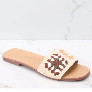 CCOCCI Crochet Walking Above Brown Multi Slide Sandals Brown Blush Multi 8 thumbnail 2