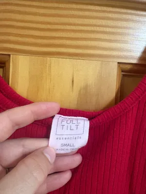 Full Tilt Size Small Red Ribbed Crop Top Tank Top thumbnail 4