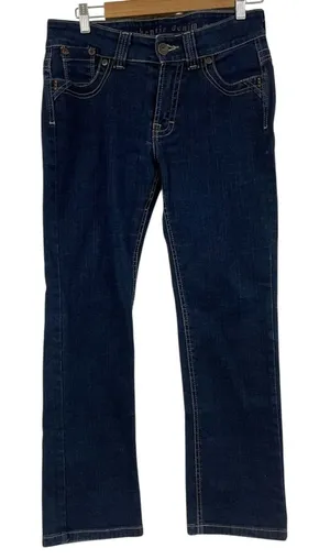 Authentic Denim Dark Wash Straight Leg Jeans Womens 10P Blue Denim Fall Casual thumbnail 1
