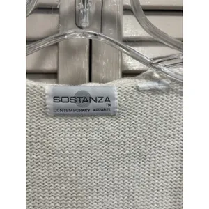 Sostanza Cream Crochet Vest Top Size M/L Button Up Boho Flowers thumbnail 2