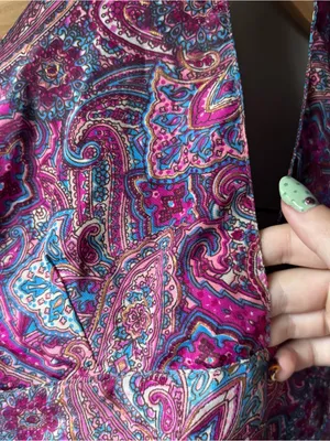 Paisley Reversible Halter Scarf Top Magenta and Teal thumbnail 3