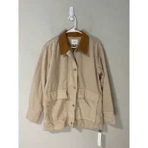 Reformation Archer Denim Jacket Coyote Brown Oversized Small NWT thumbnail 4