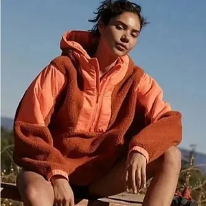 Free People FP Movement Lead the Pack Fleece Pullover Jacket Boho half zip coat thumbnail 1
