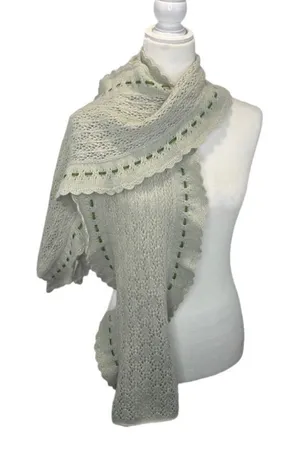 Anne Klein scarf Angora blend light green thumbnail 1
