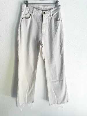 Rolla’s Eastcoast Crop Flare High Rise Salt Wash Sz 27 Off White thumbnail 3