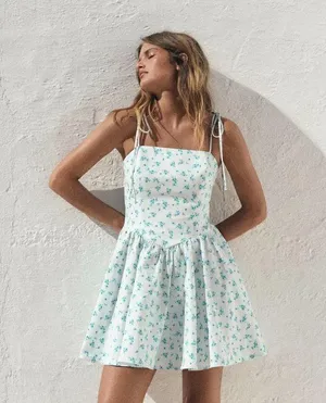 ZARA Floral Print Dress thumbnail 1