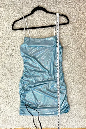Mundefeis Light Blue Iridescent Shimmering Minidress thumbnail 9