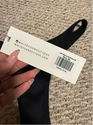 NWT White Fox Boutique Del Marco Bikini Bottom Black Ribbed- Size XL thumbnail 4