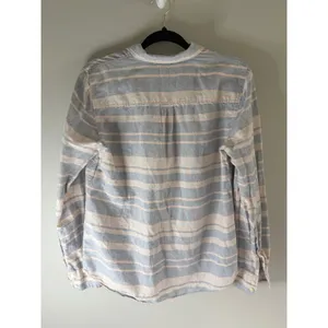 J Crew The Perfect Shirt‎ Linen Cotton Striped Button Down Pink Blue Medium thumbnail 10