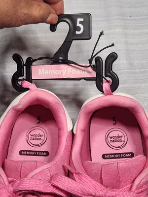 Wonder Nation Pink Faux Suede Memory Foam Retro Gum Sole Sneakers Girls Size 5 thumbnail 5