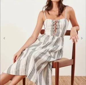 Reformation Ellen Linen Midi Dress Louisiana Stripe Size 4 thumbnail 3