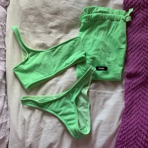 triangl swimwear Neon Lime Green Terry Bikini Set thumbnail 1