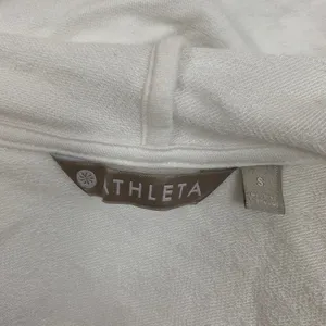 ATHLETA Women's‎ White Sleeveless Cardigan Size Small Drape Front Athleisure thumbnail 6