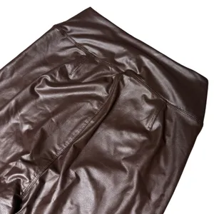 Offline By Aerie Real Luxe Faux Leather Hi Rise Leggings Size Medium Brown Chic thumbnail 9