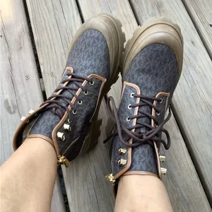 Nice authentic Michael Kors combat booties 🤎🤎🤎 thumbnail 13