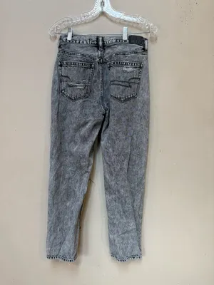 American Eagle Gray Acid Wash Ripped Boyfriend Jeans Y2K Grunge 6 thumbnail 2