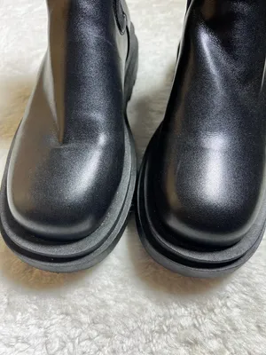 Black Faux Leather Chunky Chelsea Boots Size 40 thumbnail 2