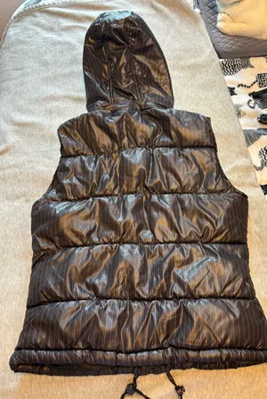 Faded Glory Black Pinstripe Puffer Vest Size Small thumbnail 10