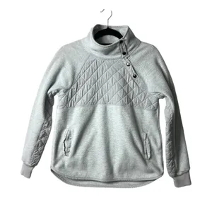 Abercrombie & Fitch Asymmetrical Quilted Pocket Quarter Snap Up‎ Fleece small thumbnail 2