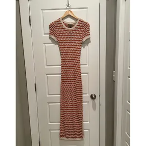 Steve Madden Theresa Sweater Dress XS Orange Striped Knit Maxi‎ NWT thumbnail 2