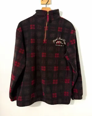 Taylor Swift Red Plaid Shirt Days Fleece 1/4 Zip Mock Neck Sz S Oversized Red thumbnail 1