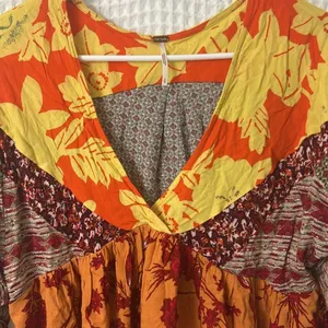 Free People Aloha State of Mind Patchwork Blouse Top Small thumbnail 4