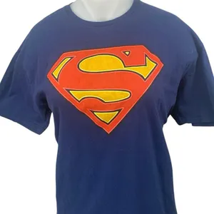DC Comics Superman Blue Glow In The Dark Logo Graphic Tee T-Shirt Top Size 2XL thumbnail 3