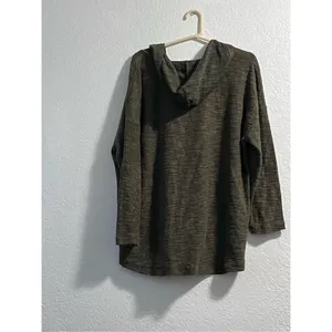 Soleillee green hoodie waffle knit shirt tunic 1x thumbnail 2