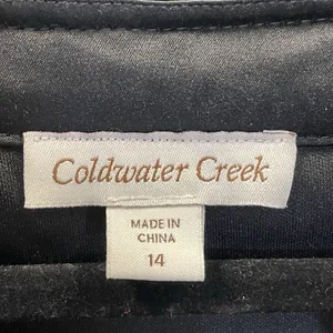 Coldwater Creek Womens‎ 14 Dress Cocktail Black Tan Lace Ruffled Neck Sleeveless thumbnail 9