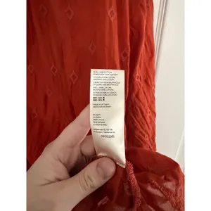 Free People Pilcro Anthropologie Rust Orange Tiered Tunic Blouse Embroidered Boho Cotton thumbnail 10