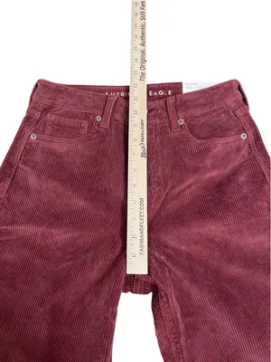 American Eagle Outfitters Women's Corduroy Super Stretch Mom Jeans Rolled Hem thumbnail 4