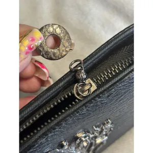 Skull Metal Wallet Wristlet Zip Around Many Slots Clean Inside Rock Biker thumbnail 8
