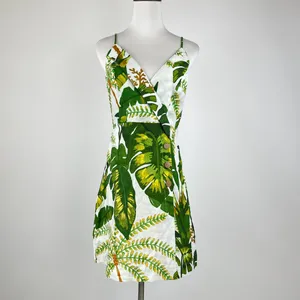 NWOT Farm Rio Linen Tropical Forest Off-White Mini Dress Size S thumbnail 2