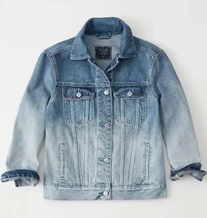 Abercrombie & Fitch Ombre Denim Trucker Jacket Blue‎ Gradient Womens Small thumbnail 1