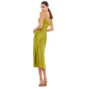 Mac Duggal NEW Size 0 Apple Green Spaghetti Strap Charmeuse Slip Dress 70167 thumbnail 3