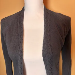 Sparrow Anthropologie Gray Cable Knit Open Front Cardigan Long Sleeve Womens XS‎ thumbnail 2