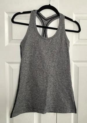 Lululemon Cool Racerback Tank Womens Size 4 Gray Space Dye Yoga Athletic Luon thumbnail 1