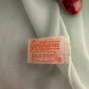 Vintage Gotham Gold Stripe Mint Green‎ Gown Nightgown Sheer Embroidery Small 34 thumbnail 5