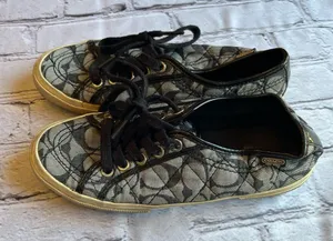 Coach Kalyn Low Top Logo Canvas Sneakers Shoes Womens 5.5 Black thumbnail 7