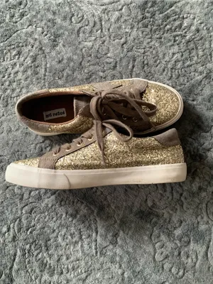 Not Rated Gold Glitter Sneakers with Taupe Accents thumbnail 6