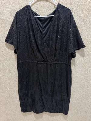 Black sequin party dress homecoming going out date night fall fundraiser XXXL 3X thumbnail 1