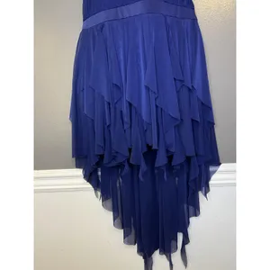 Kellé Dress Womens Medium Blue Sweetheart Ruffle Hanky Hem Hi-Low Formal thumbnail 3