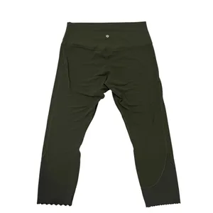 Lululemon Wunder Under HR Crop 25” Scallop Olive Green Full On Luxtreme Size 12 thumbnail 3