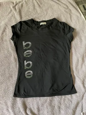 Bebe BLACK Women's Rhinestone Logo Short Sleeve Tee thumbnail 2