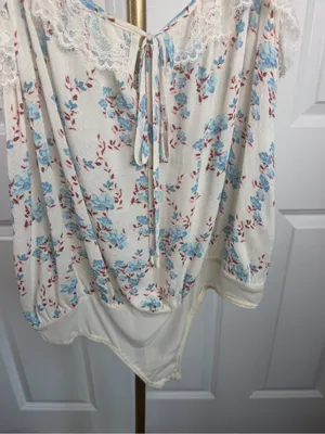 Intimately Free People Take It Away Floral Lace Thong Bodysuit Ivory L thumbnail 6