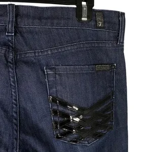 7 For All Mankind Dojo Jeans Dark‎ Wash Black Accents Size 29 thumbnail 10