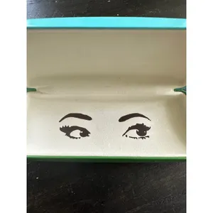 Kate Spade Turquoise and Green Hard Shell Eyeglass Case with Eye Graphic Inter thumbnail 5