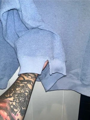 Aerie Fleece + Terry Cloth Sleeves Oversized Crewneck Sweatshirt. thumbnail 6
