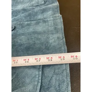 Vintage Dialogue Teal Blue Suede Leather Jacket Women’s M 90s Y2K Washable READ thumbnail 8